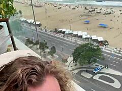 balcony anal creampie