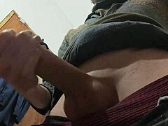 bathroom cock stroke