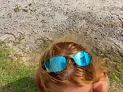 beach blonde blowjob