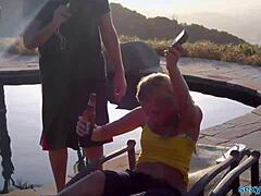 poolside blonde fuck