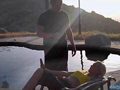 poolside blonde fuck