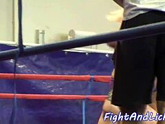 wrestling pussy lick