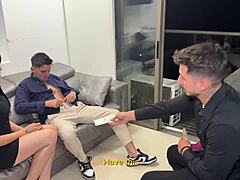 threesome cash cumshots