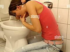 Fingering Puke Bathroom