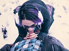 Snowy Public Blowjob