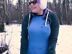 Snowy Public Blowjob