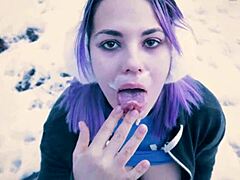 Snowy Public Blowjob