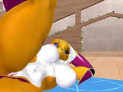 Renamon Furry Stretch