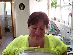 milf slurps wine