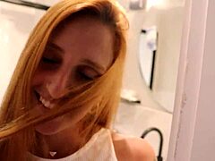 redhead friend blowjob