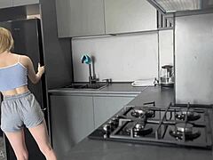 blonde helps cum