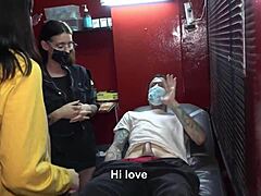 Cock piercing threesome