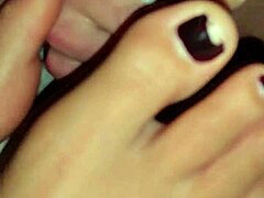 cumming on feet