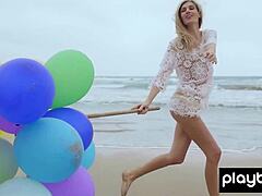 skinny milf plays