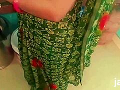 step sister jerking in kitchen