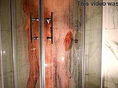 Wet and sensual shower sex between a real couple