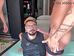 gay threesome bareback