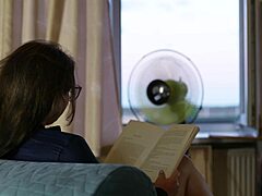 Book interrupted by face fuck