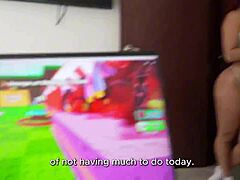 caught brunette masturbating and joins for fun