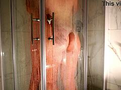 Wet and sensual shower sex between a real couple