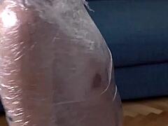 skinny candie mummified on knees
