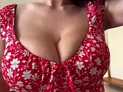 Mom in red dress