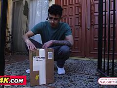 Milf replaces dildo with cock