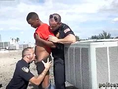 Interracial threesome with hot cops